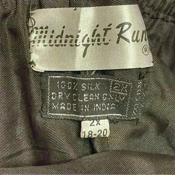 Midnight Run Sequin 100% silk Black pants Vintage 80’s Shimmer Wide Leg - Picture 10 of 11